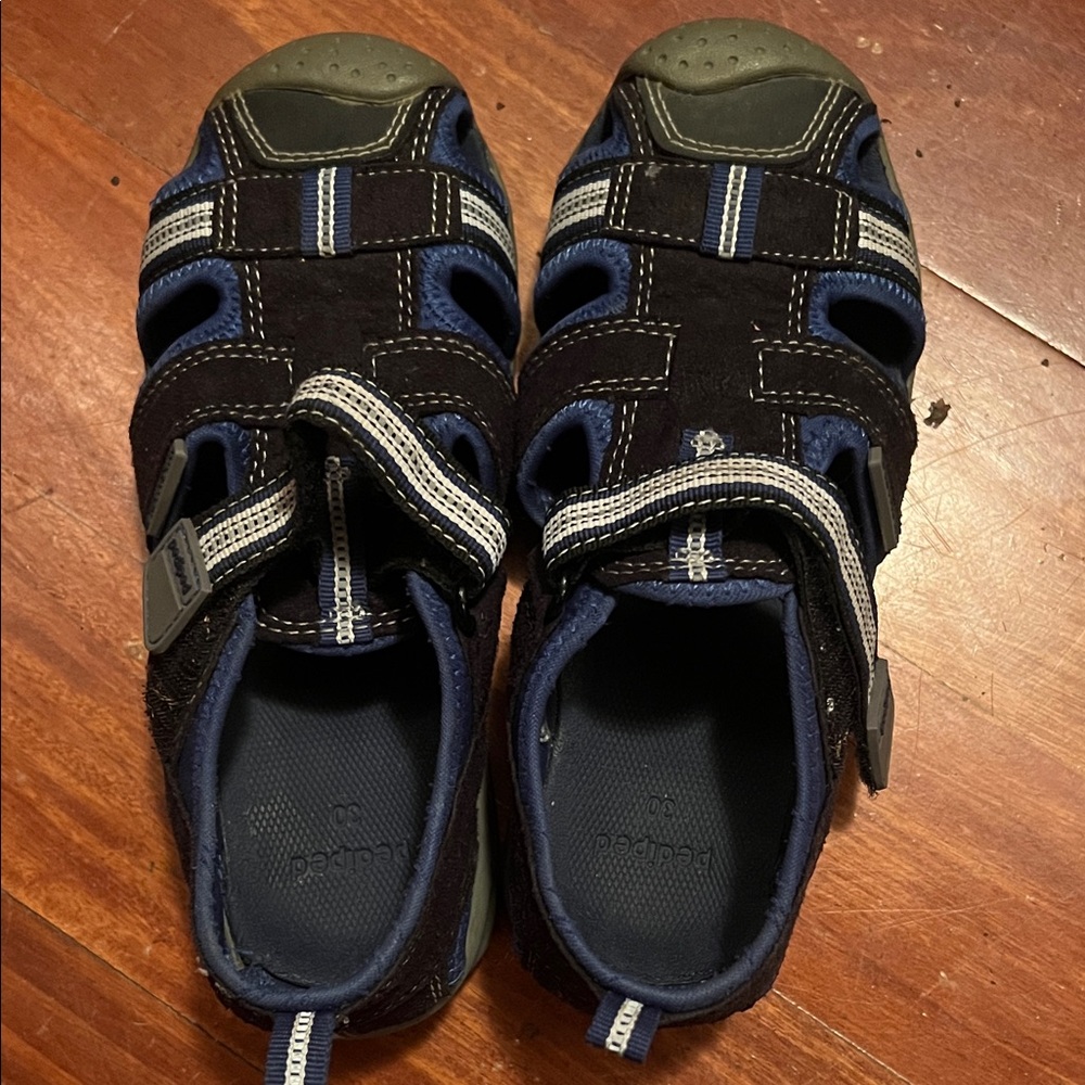 Size 12, 30Euro, pediped Navy Blue and Black Closed-Toe Kids Sandals